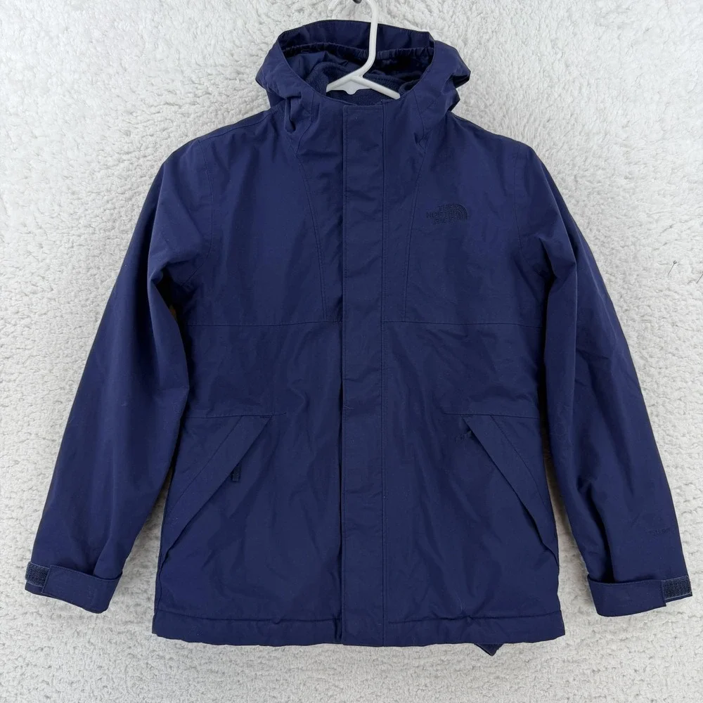The North Face Jacket Girls M 10/12 Blue 3-in-1 Fleece Lined Hooded Full Zip